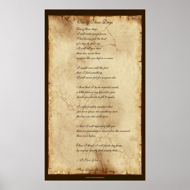 Poesia de Amizade "Um Desses Dias" Poster (Frente)