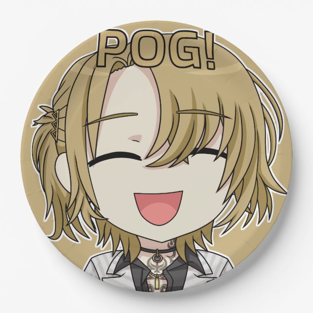 Pog! Pratos de Papel Chibi - Fanart de Luca Kanesh (Frente)