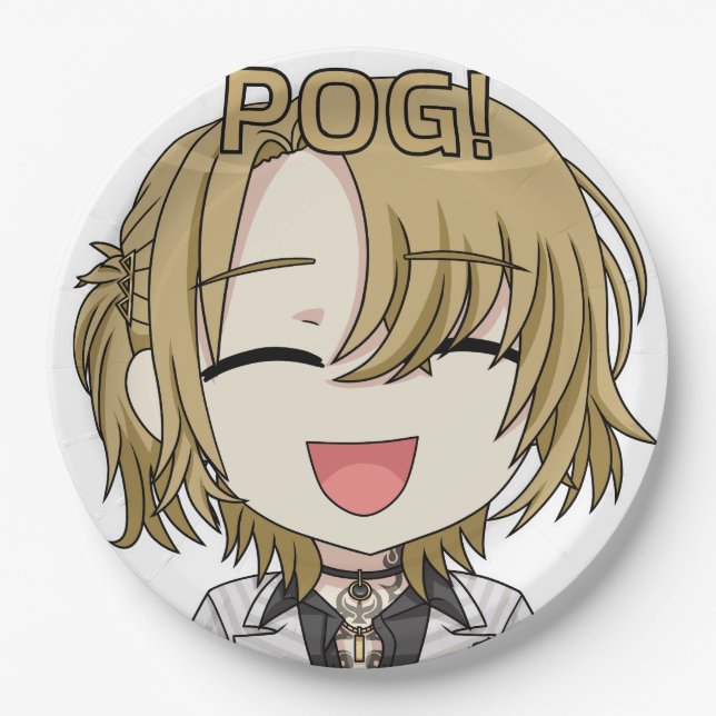 Pog! Pratos de Papel Chibi - Luca Kaneshiro Fanart (Frente)