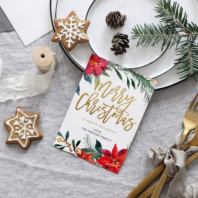 Poinsétia Floral Feliz Natal (Criador carregado)