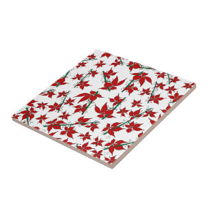 poinsétia vermelha padrão floral de Natal