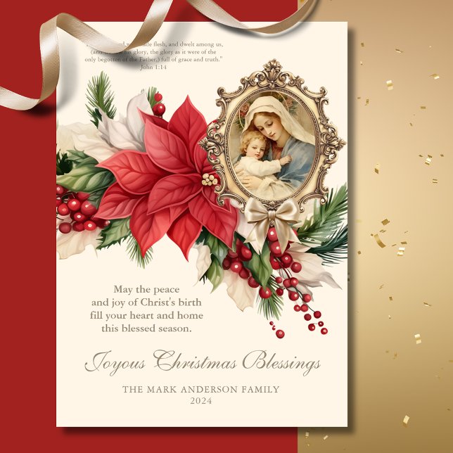 Poinsetos Religiosos de Natal Mary e Jesus (Criador carregado)