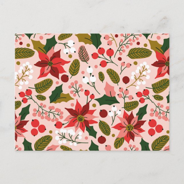 Poinsettia Cartão postal de férias de inverno (Frente)
