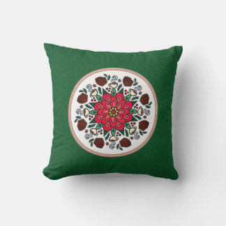 Poinsettia de Almofada e Mandala de Pinhas
