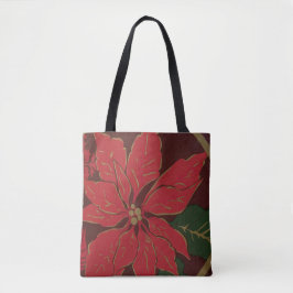 Poinsettia De Natal Por Toda A Impressão Tote Bag