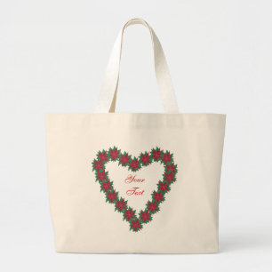 Poinsettia Flores Cardíacas Bolsas Personalizadas