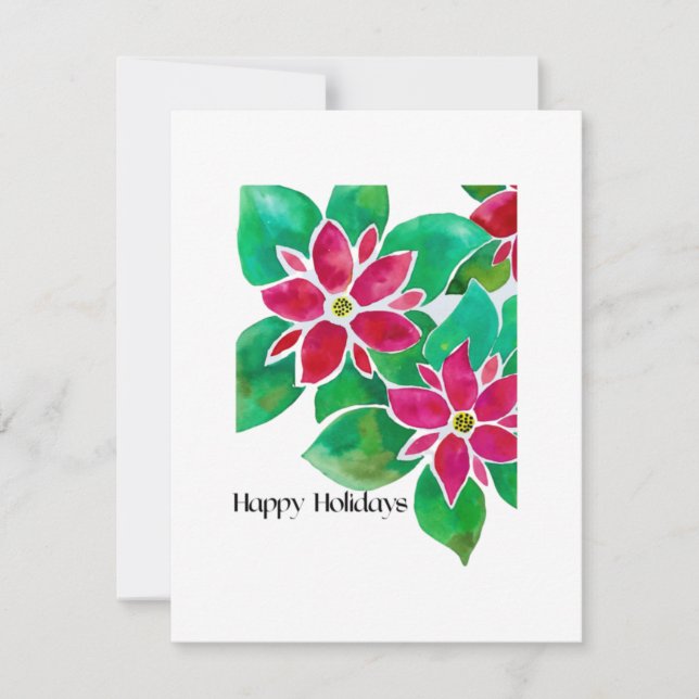 Poinsettia Holiday Card Modern (Frente)