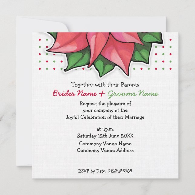 Poinsettia Joy faz o melhor convite para casamento (Frente)