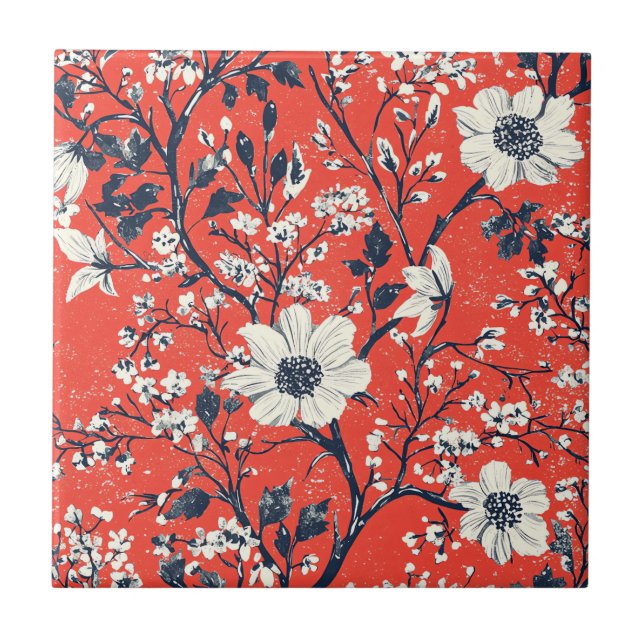 Poinsettia Padrão Floral de Natal (18) (Frente)