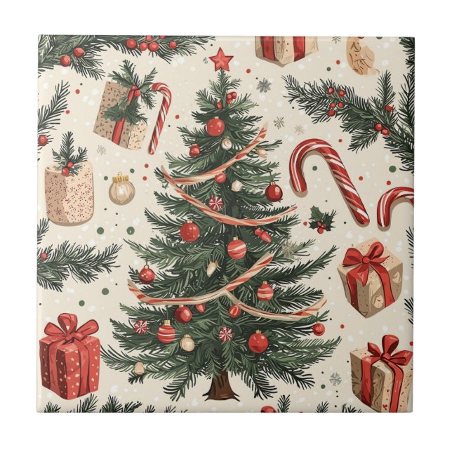 Poinsettia Padrão Floral de Natal (4) (Frente)