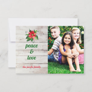 Poinsettia Paz & Amor - Cartão de Natal 3x5