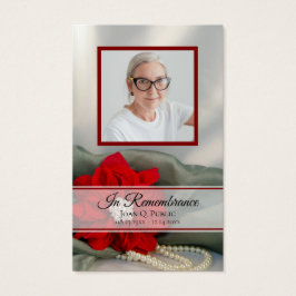 Poinsettia Pearls Inverno Funeral Memorial Prayer