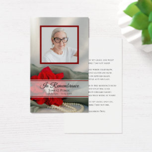 Poinsettia Pearls Inverno Funeral Memorial Prayer