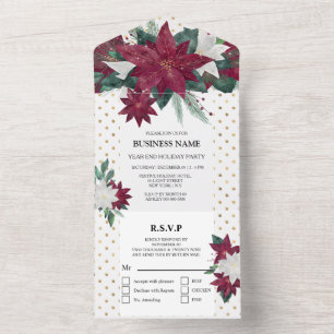 Poinsettia Red Gold Feriado Branco