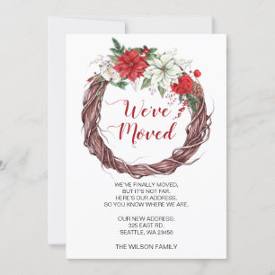 Poinsettia Wreath Nós mudamos o anúncio de Férias