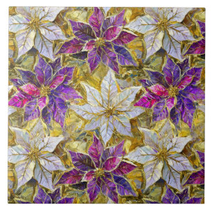 Poinsettias de Natal Rosa Roxo Dourado Branco