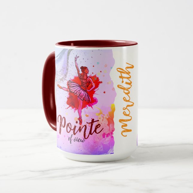 Pointe de Vista | Caneca de Dançarino de Ballet Pe (Frente Esquerda)
