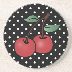 POKE DOT ROCKABILLY CHERRIES SANDSTONE PORTA COPOS