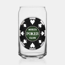 Poker Club Chip Beer Can Glass Drinkware