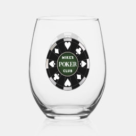 Poker Club Chip Beer Stemless Wine Drinkware