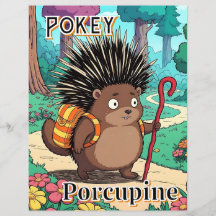Pokey Porcupine | Cute Cartoon Kid's Nursery Art