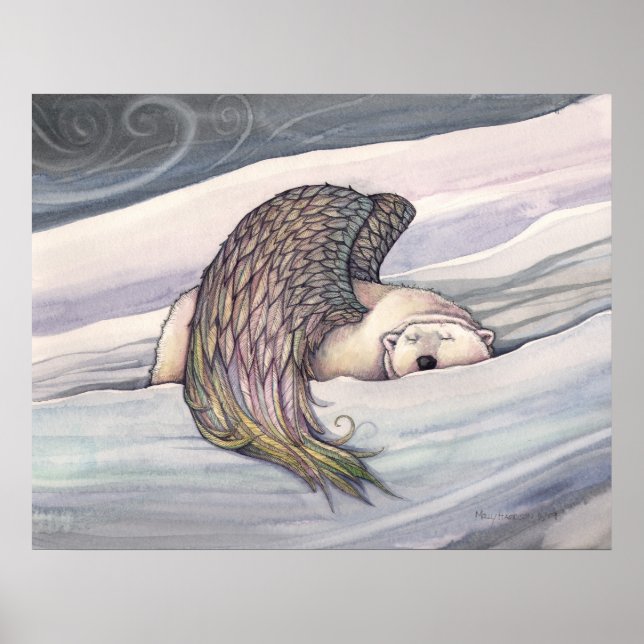 Polar Bear Angel Poster by Molly Harrison (Frente)
