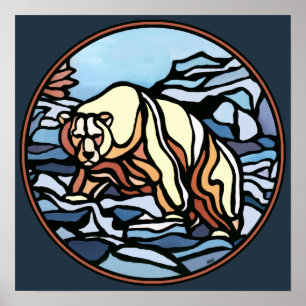 Polar Bear Art Impressão Tribal Willife Home Decor