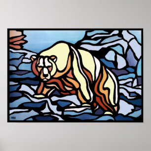 Polar Bear Art Poster Impressão de Primeira Naç