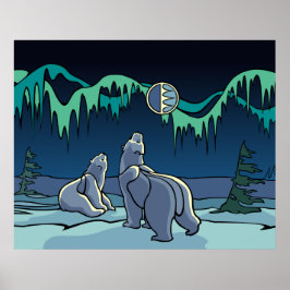 Polar Bear Art Poster Impressão de Primeira Nação 
