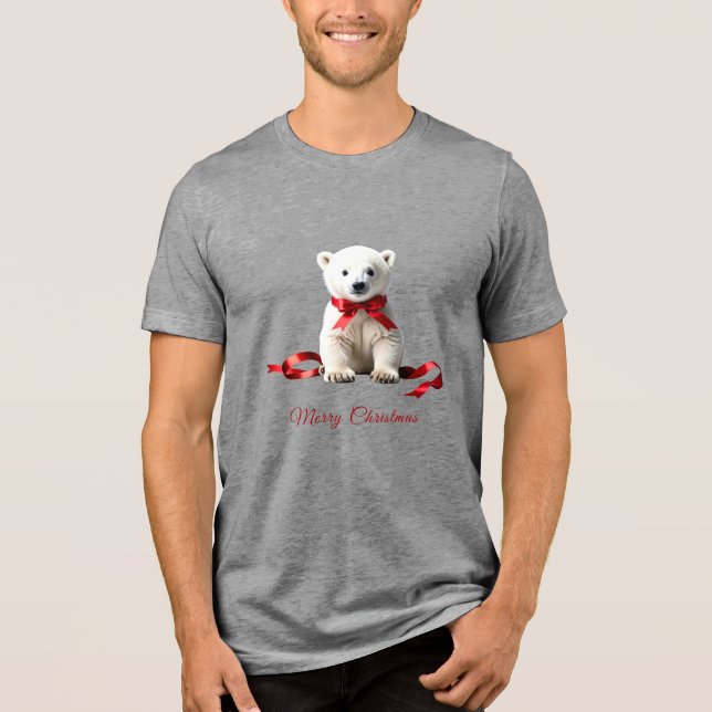 Polar Bear Christmas Holiday Men's T-Shirt (Frente)