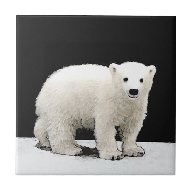 Polar Bear Cub Painting - Arte Original (Frente)