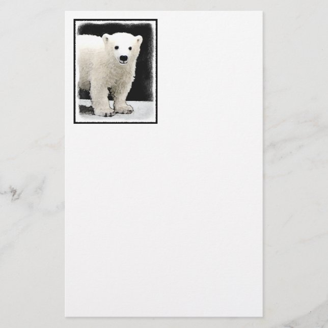 Polar Bear Cub Painting - Arte Original (Frente)