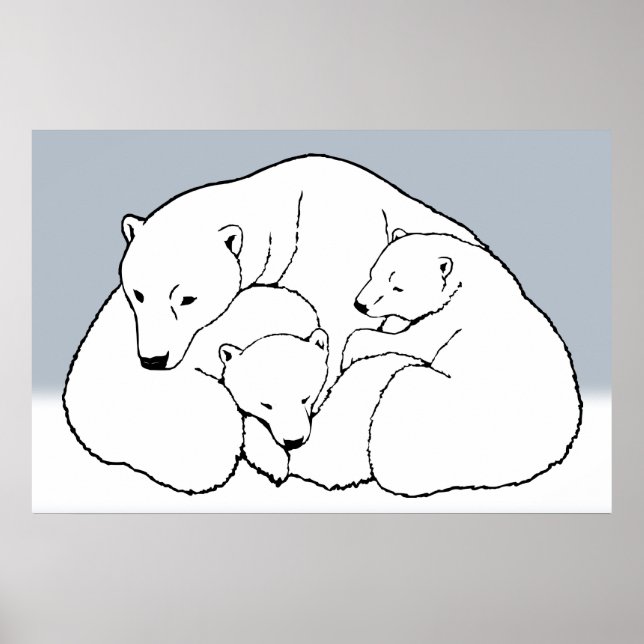Polar Bear Cubs Poster Impressão na Willife Poster (Frente)