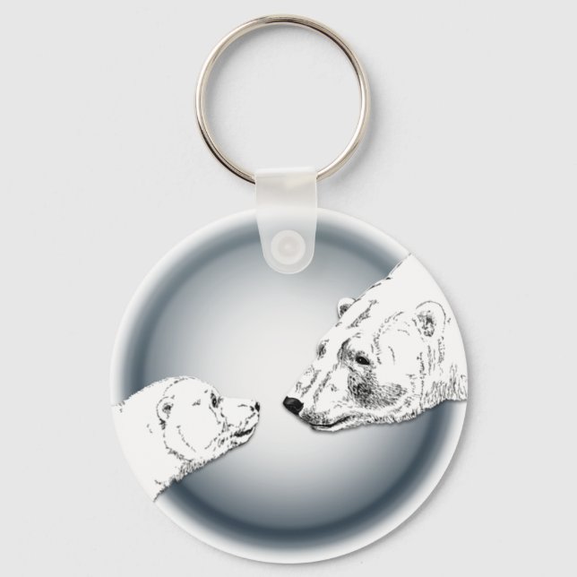 Polar Bear e Cub Key Chain Bear Chaveiro (Frente)