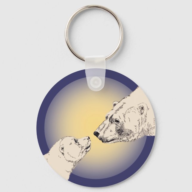 Polar Bear e Cub Key Chain Bear Chaveiro (Frente)