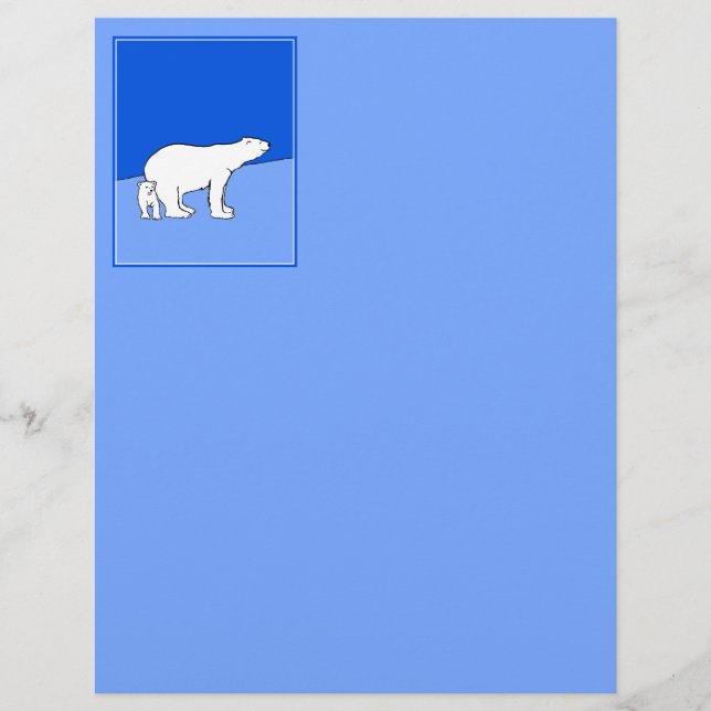 Polar Bear Mãe e Pintura em Cubo - Arte Selvagem (Frente)