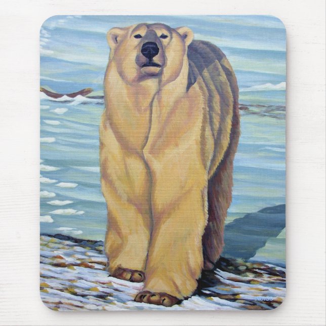 Polar Bear Mousepad Na moda Wildlife Art Mousepad (Frente)