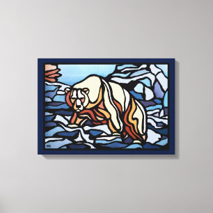 Polar Bear Painting Canadense Willife Canvas Print