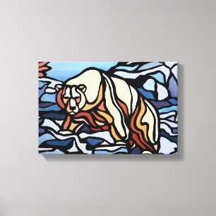 Polar Bear Painting Canadense Willife Canvas Print