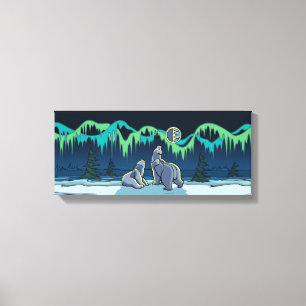 Polar Bear Painting Canadense Willife Canvas Print