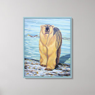 Polar Bear Painting Canadense Willife Canvas Print