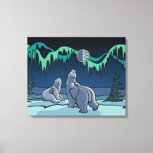 Polar Bear Painting Canadense Willife Canvas Print
