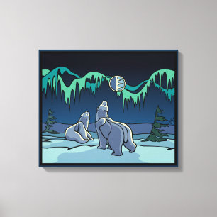 Polar Bear Painting Canadense Willife Canvas Print