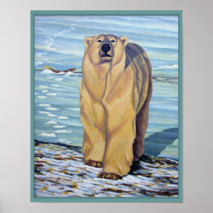 Polar Bear Painting Poster Willife Decor