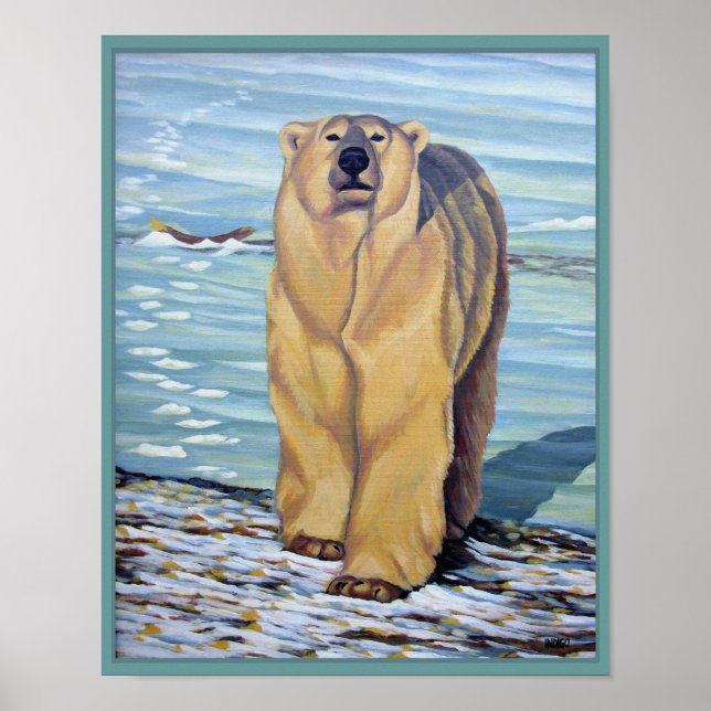 Polar Bear Painting Poster Willife Decor (Frente)