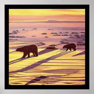 Polar Bear Painting Poster Willife Decor