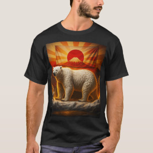 Polar Majesty: Fuji e Gráfico de Urso Camiseta