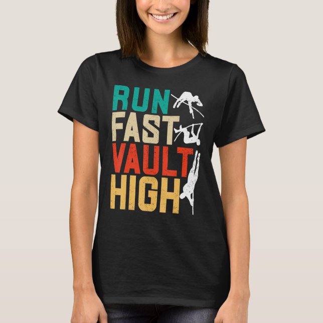 Pole Vaulter de Salto de Polo Executa Fast Vault A (Frente)
