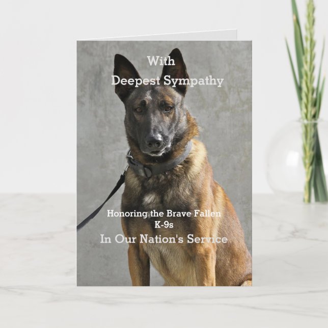 Polícia - Cartão de condolências militar K9 (Frente)