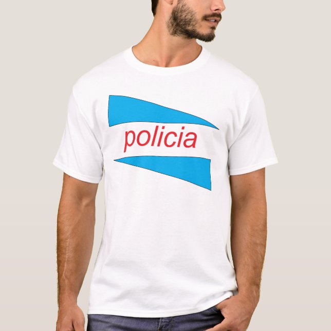 POLICIA com azul firma a camisa (Frente)